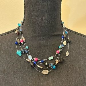 Lia Sophia Necklace‎ multi strand and colored beads